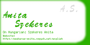 anita szekeres business card